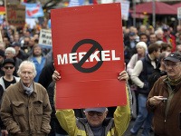 Protest proti migračnej politike Angely Merkelovej