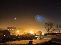 Prelet rakety na Sibíri