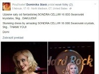 Dominika Stará sa na svojom Facebooku pochválila megaťažkými šatami, ktoré mala na vystúpení. Kvôli kamienkom vážili neuveriteľných 9 kíl.