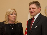Expremiérka Radičová a premiér Fico.