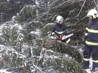 Odstraňovanie spadnutého stromu v Demänovskej doline