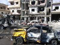 Zničený Homs.