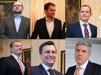 Lídri šiestich strán, ktoré môžu vytvoriť koalíciu. Lídri šiestich strán, ktoré môžu vytvoriť koalíciu.
