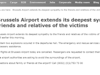 Bruselské letisko vyjadruje na svojej stránke najhlbšiu sústrasť priateľom a príbuzným obetí