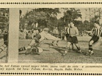 Záber z futbalového zápasu v dobovej športovej tlači (Športový týždeň, 1932, č. 43, s. 3)