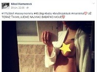 Nikola Komorová zavesila na Facebook svoju nahú tehotenskú fotku.