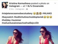 Kristína Kormúthová sa na Instagrame pochválila zvodnou fotkou.