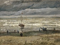 Na snímke je obraz holandského maliara Vincenta van Gogha s názvom "Pohľad na more pri Scheveningene". 