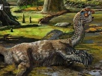 Umelcovo zobrazenie nájdeného dinosaura Umelcovo zobrazenie nájdeného dinosaura