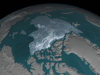 Pokles arktického ľadu, september 2016