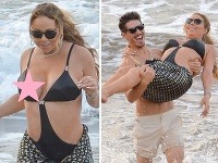 Mariah Carey a Bryan Tanaka šantili na pláži. 