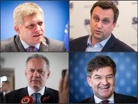Robert Fico, Andrej Danko, Andrej Kiska a Miroslav Lajčák