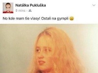 Natália Puklušová sa na sociálnej sieti Facebook pochválila fotkou z gymnázia. A pozrite, aké mala vtedy háro!