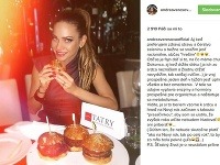 Andrea Verešová si údajne vychutnala šťavnatý hamburger. 