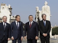 Joseph Muscat, Donald Tusk, Viktor Orban a Paolo Gentiloni