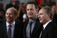 Zľava Ron Howard, Tom Hanks a Dan Brown
