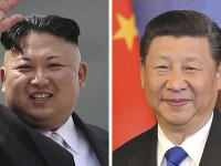 Severokórejský líder Kim a čínsky líder Si Tinping.