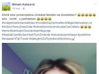 Miriam Kalisová sa o príhodu podelila s fanúšikmi na sociálnej sieti Facebook.