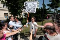 Protest s názvom Blokáda sídla SNS