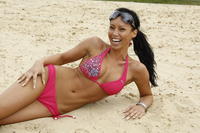 Martina Štrbová na pláži. 