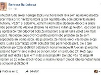 Barbora Balúchová sa o desivú príhodu podelila s fanúšikmi na sociálnej sieti Facebook.