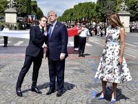 Emmanuel Macron, Donald Trump a Melania Trumpová