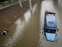 Ulice Houstonu po prívalových dažďoch a záplavách.