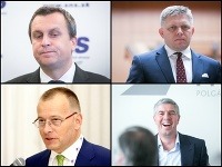 Andrej Danko, Robert Fico, Boris Kollár a Béla Bugár