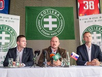 (Sprava) Poslanec NR SR za stranu Kotleba - ĽSNS Ján Kecskés, predseda strany Kotleba - ĽSNS Marian Kotleba a podpredseda strany Kotleba - ĽSNS Milan Uhrík (Sprava) Poslanec NR SR za stranu Kotleba - ĽSNS Ján Kecskés, predseda strany Kotleba - ĽSNS Marian Kotleba a podpredseda strany Kotleba - ĽSNS Milan Uhrík