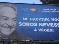 Billboardy z júla 2017. "Nenechajme, aby sa Soros smial naposledy."