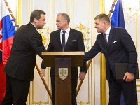 Andrej Kiska, Andrej Danko a Robert Fico Andrej Kiska, Andrej Danko a Robert Fico