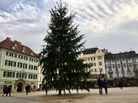 Na Hlavnom námestí už stojí vianočný stromček.
