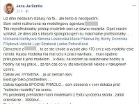 Rozčúlená Jana Jurčenko napísala na Facebook, čo si myslí o modelkách.