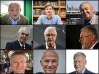 Koláž českých kandidátov na prezidenta
