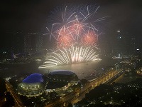 Ohňostroj v Singapure.