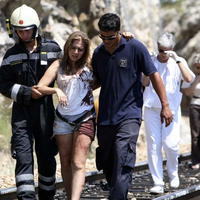 Zranená z vykoľajeného vlaku pri Splite.
