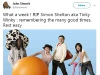 John Simmit si na twitteri zaspomínal na chvíle strávené s kolegom z Teletubbies 