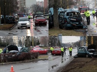 V Košiciach sa na Južnej triede, pri križovatke vedľa Hotelovej akadémie vážne zrazili dve autá