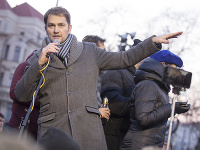Igor Matovič v príhovore počas spomienkového pochodu. Zdroj: SITA/Branislav Bibel