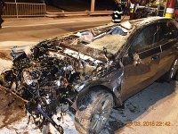 Zdemolované auto, v ktorom zahynul 26-ročný vodič.