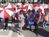 Protest učiteľov v Poľsku Protest učiteľov v Poľsku