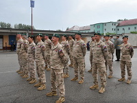 Na snímke slávnostný nástup príslušníkov OS SR, ktorí sa vrátili z pôsobenia v operácii Resolute Support v Afganistane
