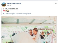 Petra Šimkovičová sa fotografiou zo svadby pochválila aj na sociálnej sieti. 