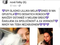 Nora Mojsejová prežíva aktuálne obrovskú bolesť. Jej milovaná sučka Lillinka v nedeľu zomrela.