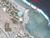 Satelitná snímka pláže, na ktorej došlo k tragédii.
