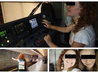 Dve dievčatá riadili pražské metro. Dve dievčatá riadili pražské metro.