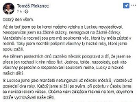 Celé vyjadrenie Tomáša Plekanca k rozchodu s Luciou Vondráčkovou.