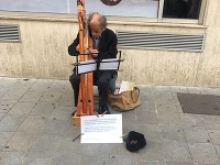 Hudobník v Starom Meste. Hudobník v Starom Meste.