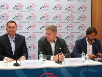 Peter Kažimír, Robert Fico a Robert Kaliňák na utorňajšej tlačovke Peter Kažimír, Robert Fico a Robert Kaliňák na utorňajšej tlačovke
