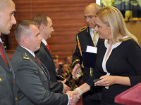 Denisa Saková počas oceňovania príslušníkov Policajného zboru